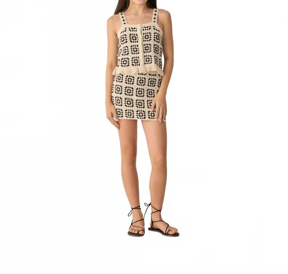 NEW RYLEE + CRU teen crochet set in natural/black